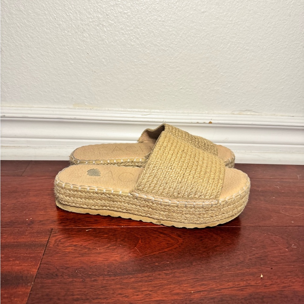 Matisse Beach Woven Platform Sandals Slip On Del Mar Wedges